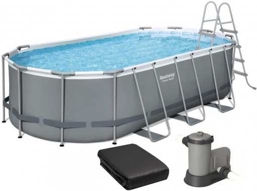 Каркасний басейн Bestway 56710 549×274×122 см з картриджним фільтром, драбиною та тентом