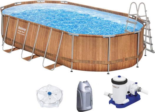 Каркасний басейн Bestway 56719 610×366×122 см з гідромасажем, картриджним фільтром та драбиною