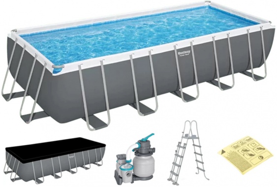 Каркасний басейн Bestway 5612B 640×274×132 см з пісочним фільтром, драбиною та тентом