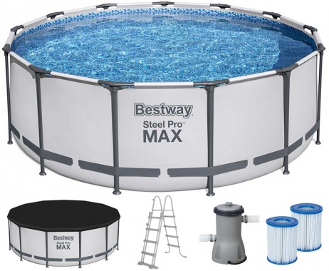 Каркасний басейн Bestway 5618W 396×122 см з картриджним фільтром, драбиною та тентом