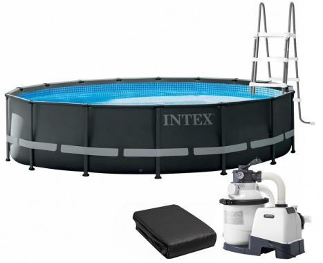 Каркасний басейн Intex 26326 ULTRA XTR 488×122 см з пісочним фільтром, драбиною та тентом