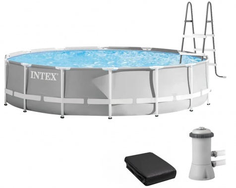 Каркасний басейн Intex 26720 Premium 427×107 см з картриджним фільтром, драбиною та тентом