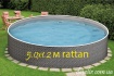 Бассейн каркасный 5.0x1.2, AZURO RATTAN
