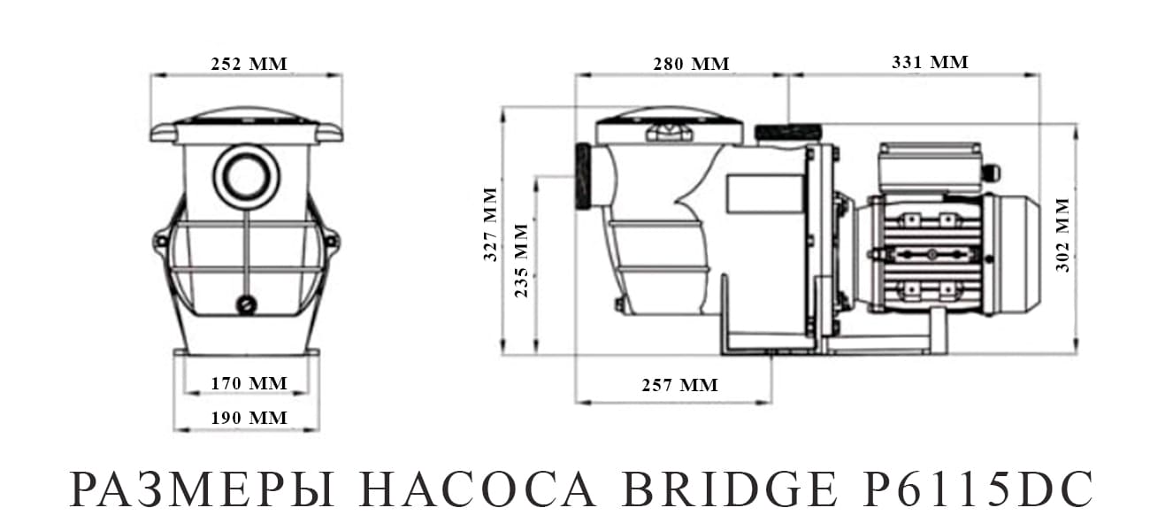 Циркуляционный насос для бассейна Bridge P6115DC