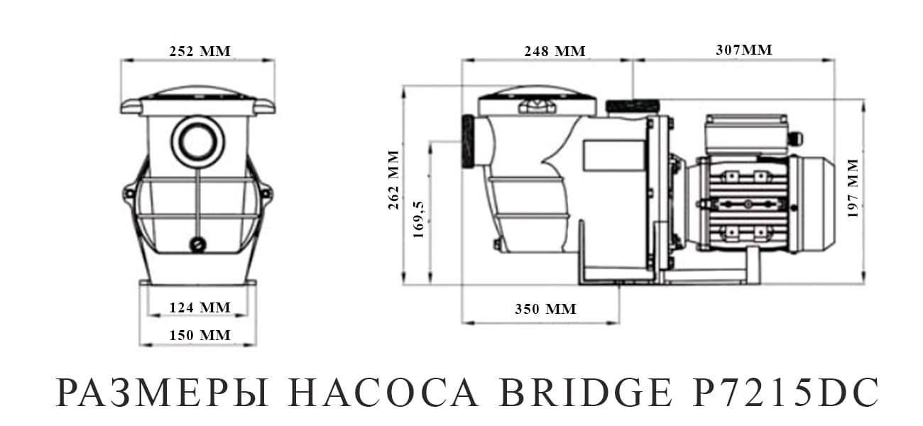 Циркуляционный насос для бассейна Bridge P7215DC