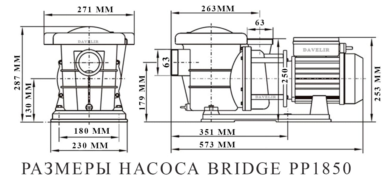 Циркуляционный насос для бассейна Bridge PP1850