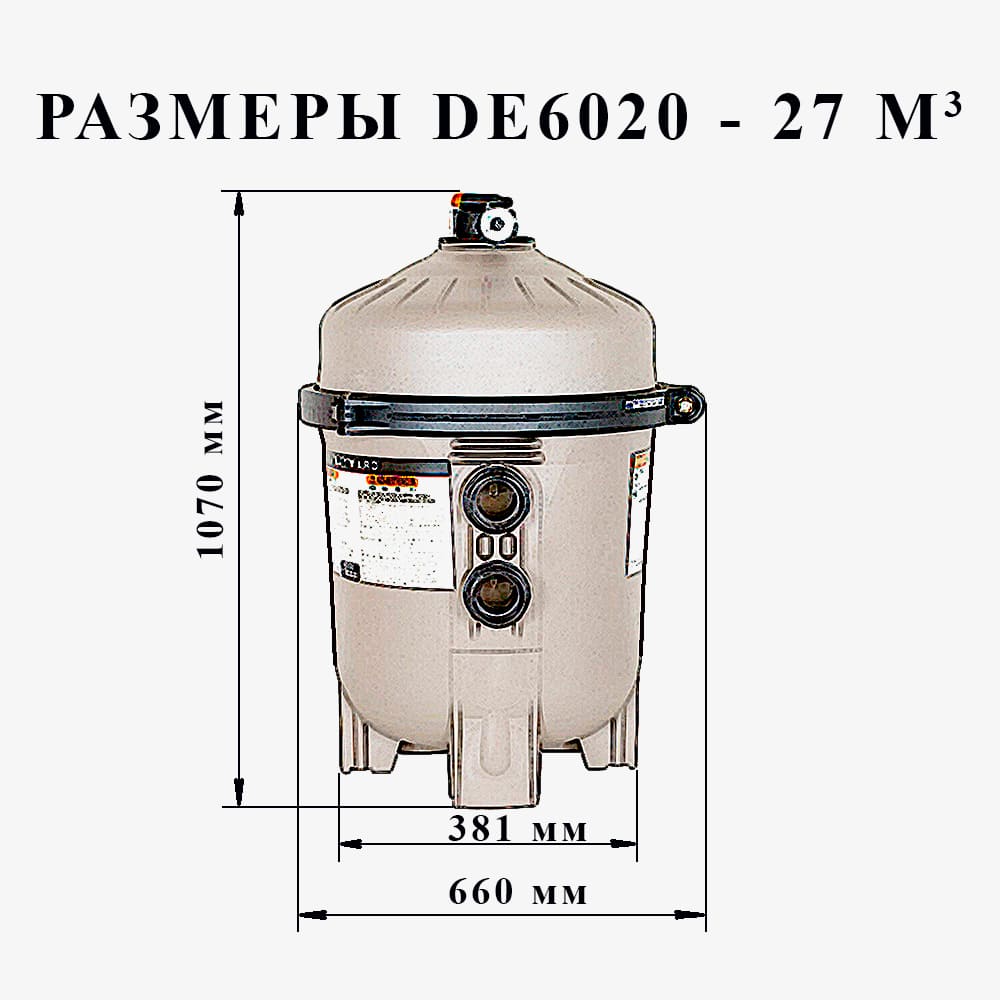 Размеры фильтра Hayward DE 6020 Размеры фильтра для бассейна Hayward DE 6020