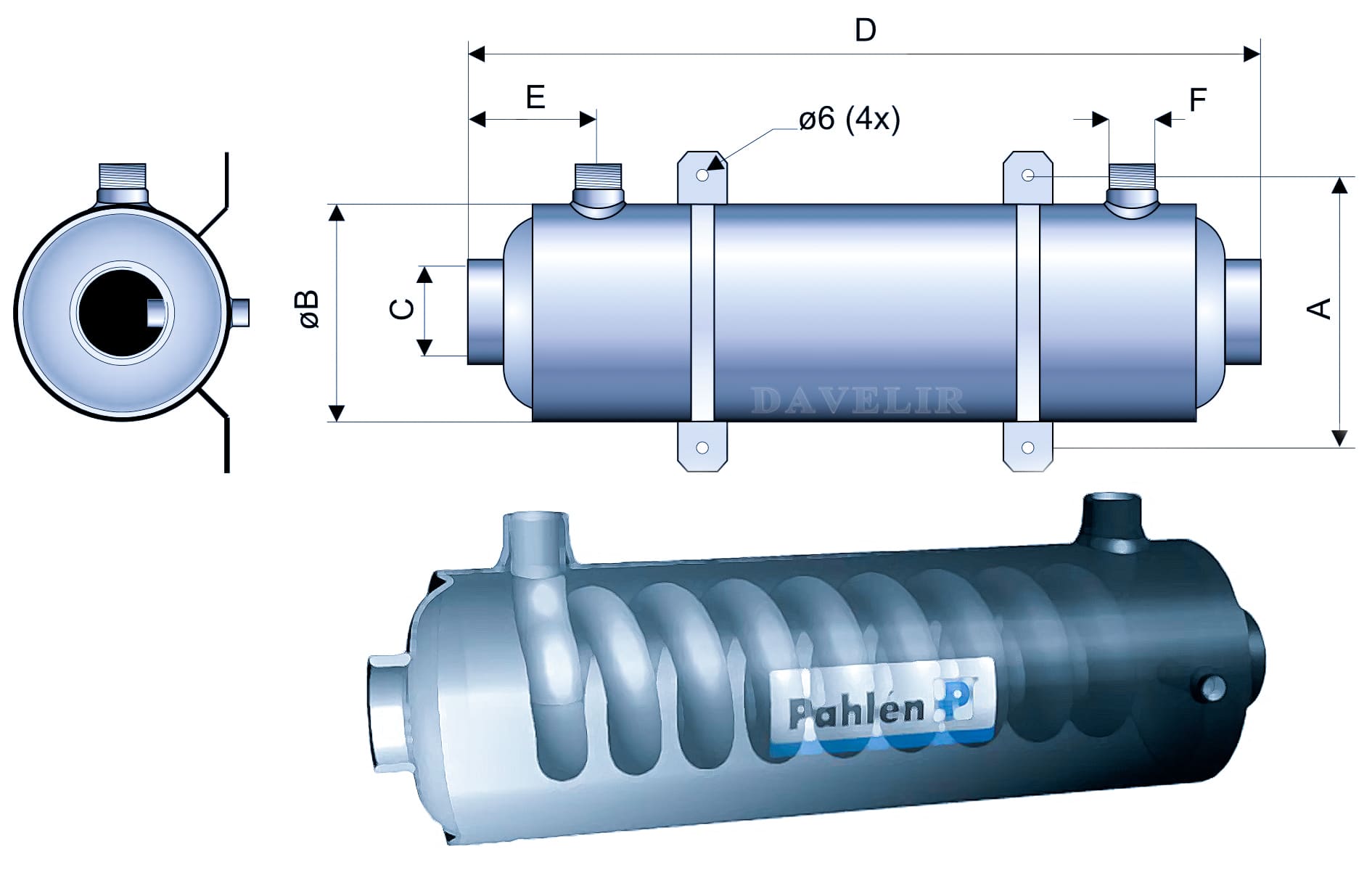 Размеры теплообменников Pahlen Hi-Flow